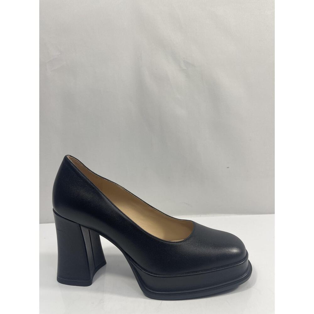Coach Sculpt C Lth Pump Shoes Women's Size 7 Black Block Heel Pumps Dressy - Picture 6 of 15